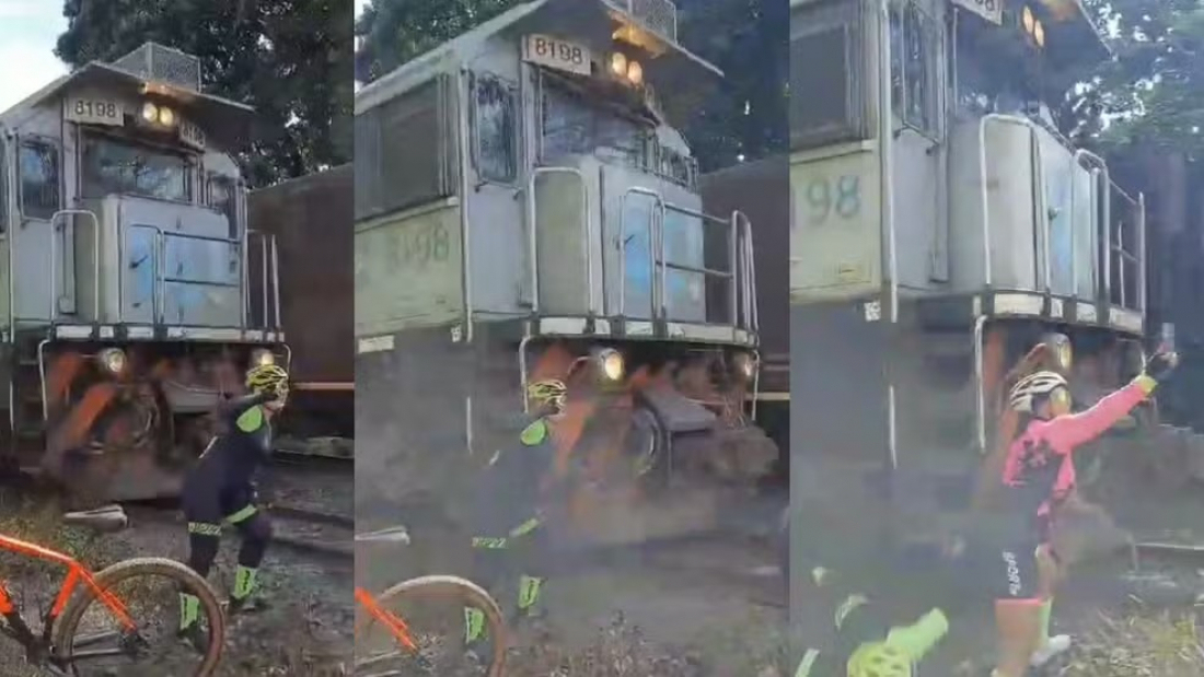 Brasil: ciclista posa para selfie perto de trilhos e é atingida em cheio por trem em Uberaba