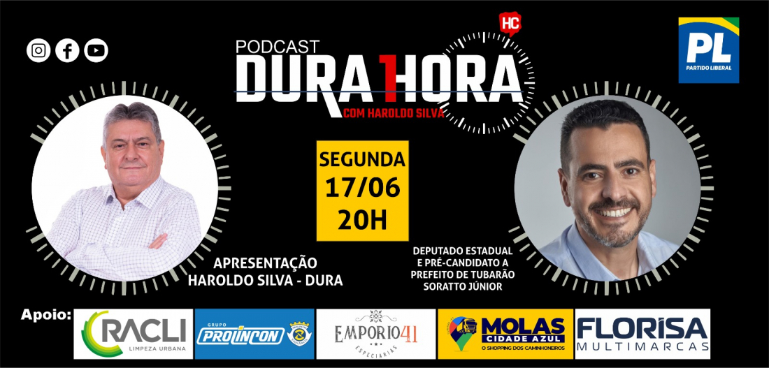 Deputado e pré-candidato à prefeito, Soratto é o convidado do Dura 1 Hora desta segunda-feira (17)