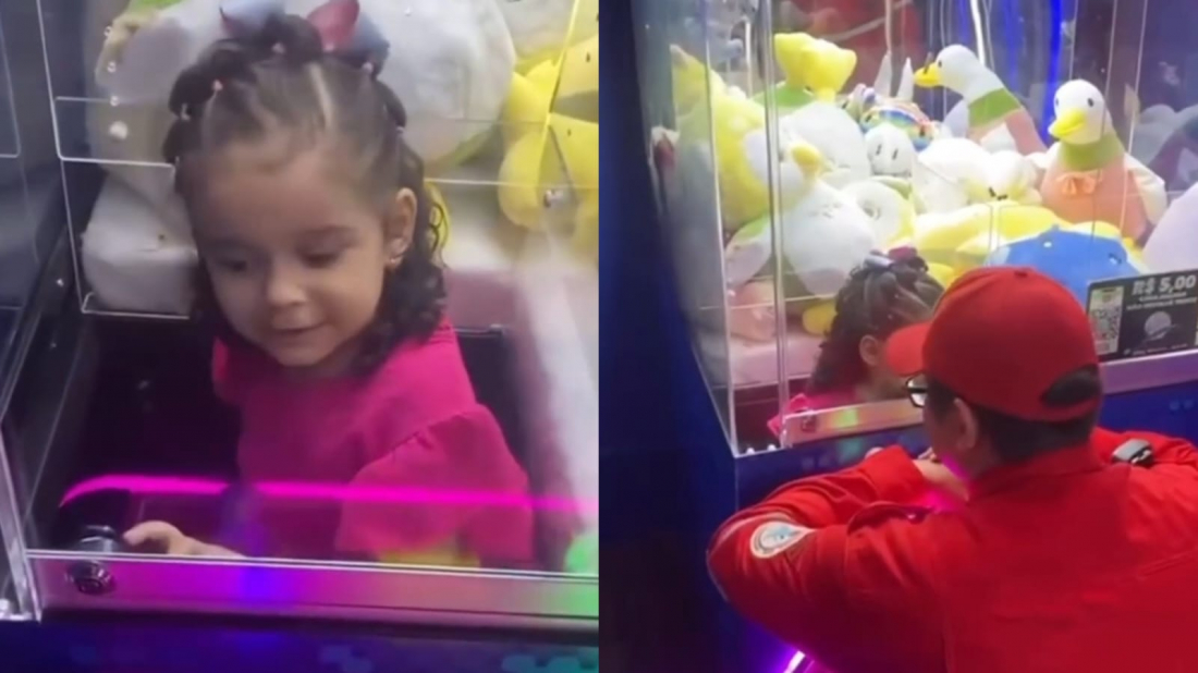 Brasil: Menina de 3 anos entra em máquina de ursos de pelúcia em shopping de Fortaleza