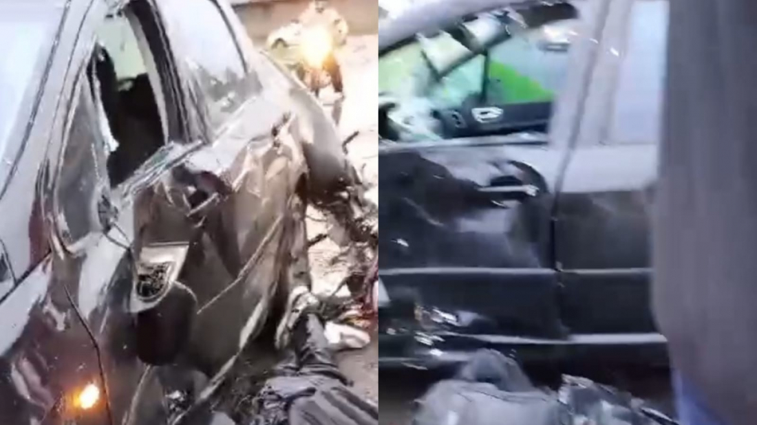 Acidente na manhã desta segunda-feira (24) deixa motociclista ferido em Tubarão