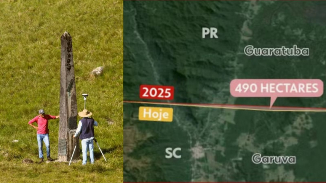 Erro em medição há mais de 100 anos faz Paraná perder território para SC