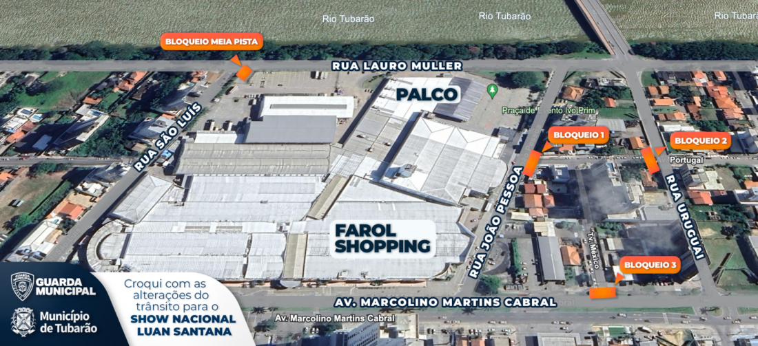 Trânsito no entorno do Farol Shopping terá alterações para Show de Luan Santana