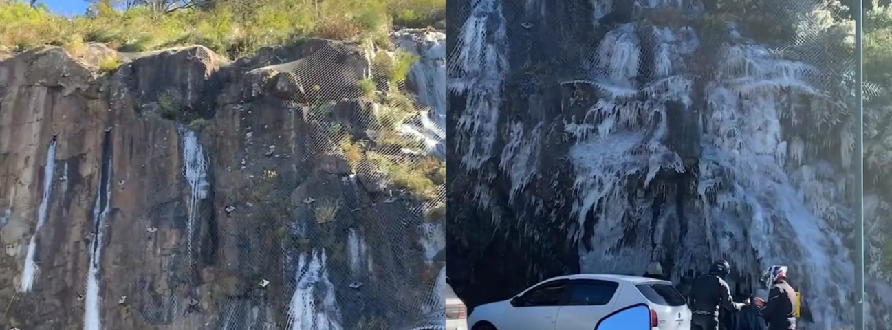 Urupema registra -7,2°C na madrugada e paredão da Serra congela neste domingo (30)