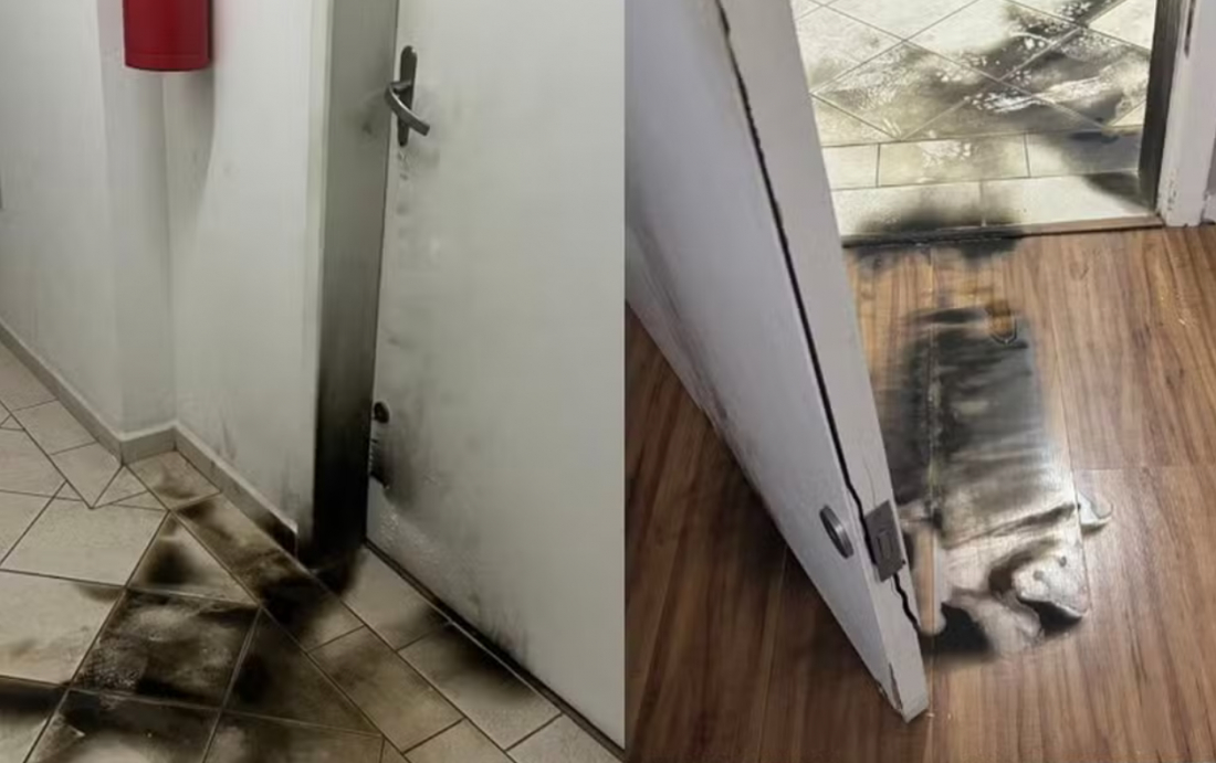 Em SC: Homem coloca fogo em escritório de advocacia, fica preso no elevador ao tentar fugir