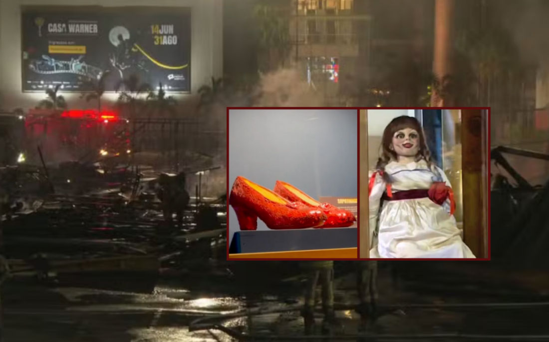 Incêndio destrói espaço com exposição da Warner Bros com itens cênicos originais no Rio
