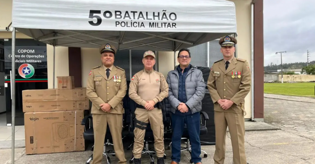 Centro de Operações da PM de Tubarão recebe doação de equipamentos da Diamante Energia