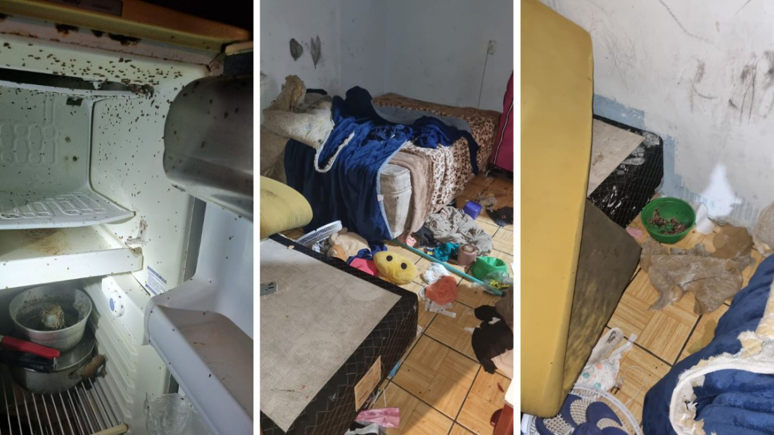 SC: mãe é presa após abandonar filhos em casa suja e com comida mofada