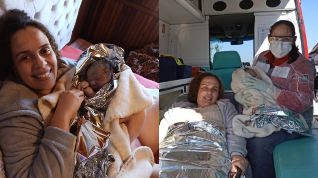 Bebê nasce em casa com auxílio do pai e Bombeiros Voluntários de Jaguaruna auxiliam no pós-parto