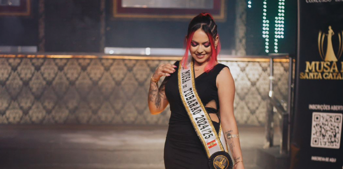 Marjorie de Oliveira Thibes é coroada Musa de Tubarão e se prepara para Musa Santa Catarina