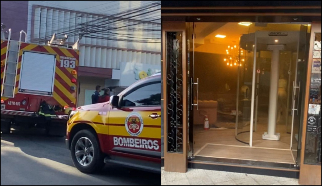 (Vídeo) Princípio de incêndio é controlado em tradicional loja no Centro de Tubarão