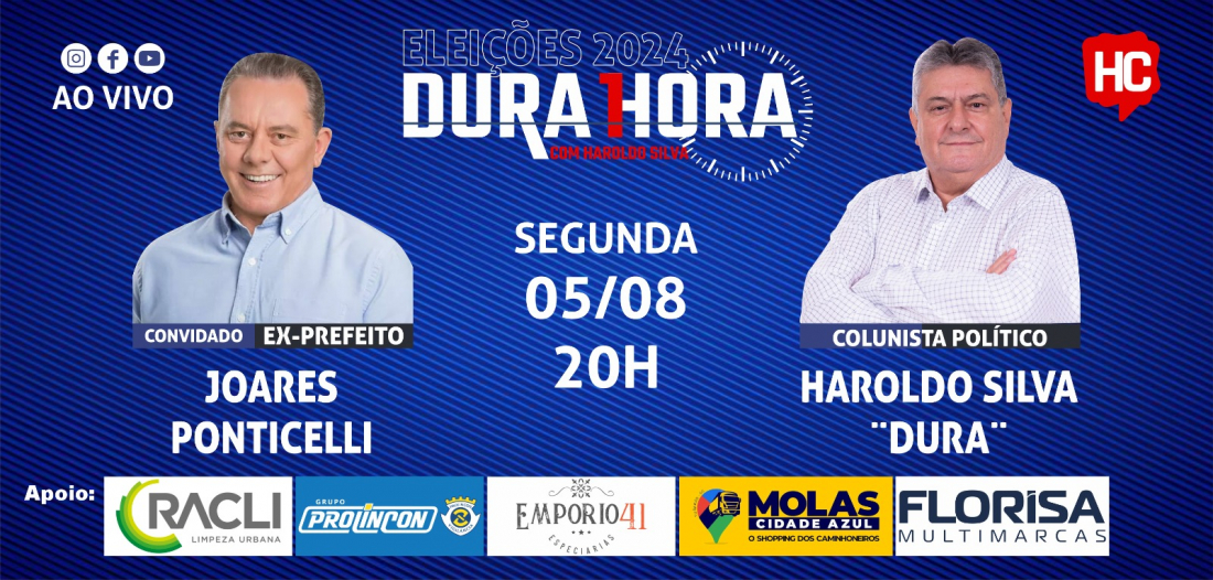 É HOJE: Ex-prefeito Joares Ponticelli é o convidado do podcast Dura 1 Hora desta segunda-feira, 5