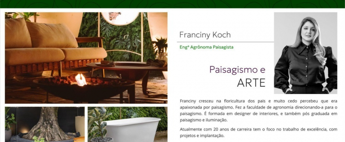 Paisagista tubaronense Franciny Koch se destaca em anuário nacional