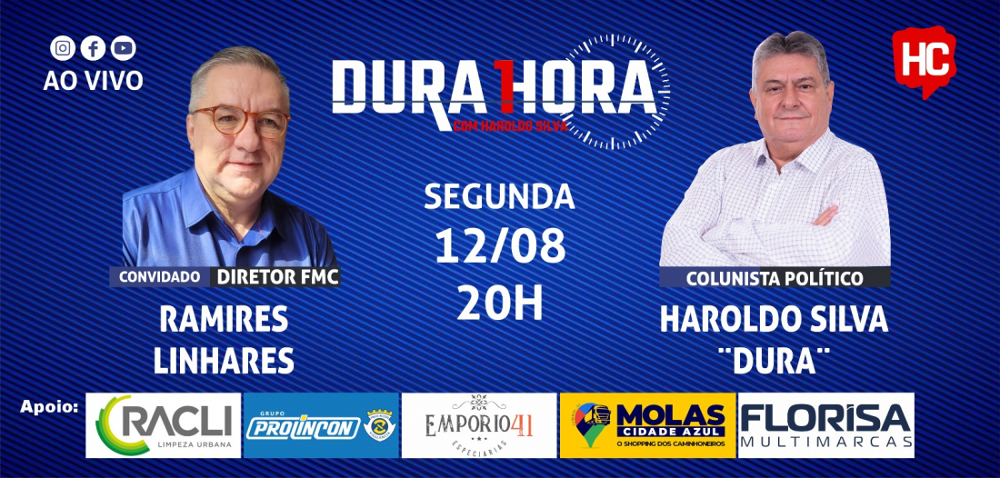 É hoje! Ramires Linhares é o convidado do podcast Dura 1 Hora desta segunda-feira, 12