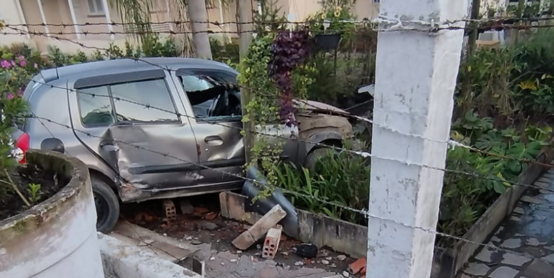 Em andamento: Motorista perde o controle da direção e invade floricultura em Capivari de Baixo