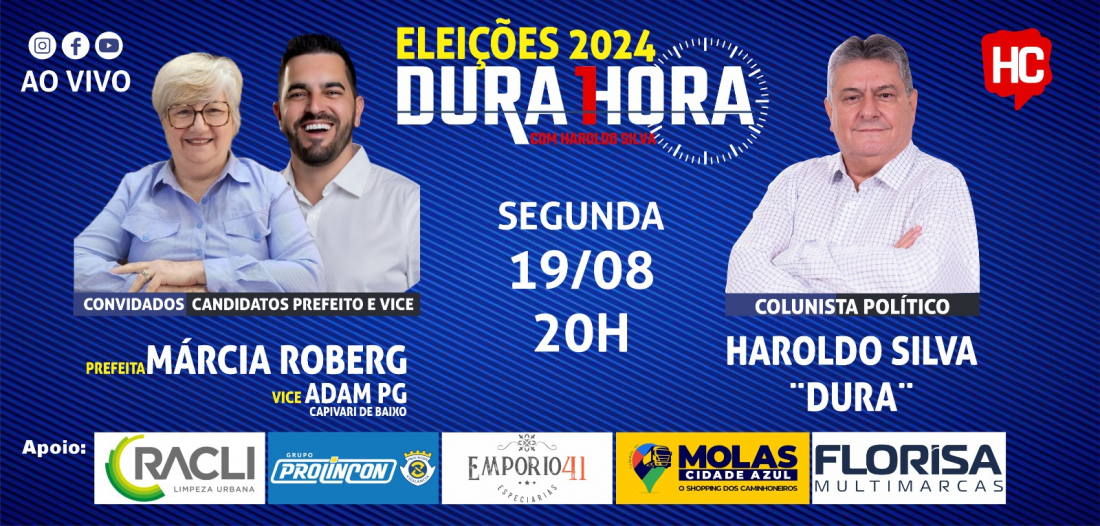 Márcia Roberg e Adam PG são os convidados do Podcast Dura 1 Hora desta segunda-feira, 19