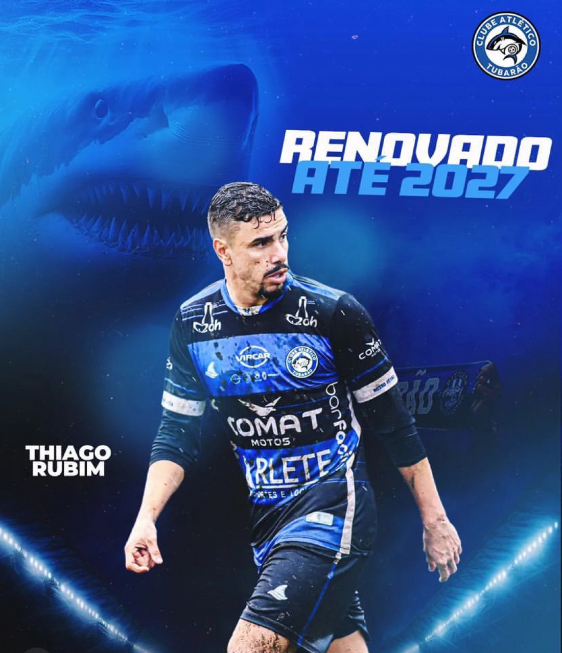 Tubarão renova com atacante Thiago Rubim até 2027