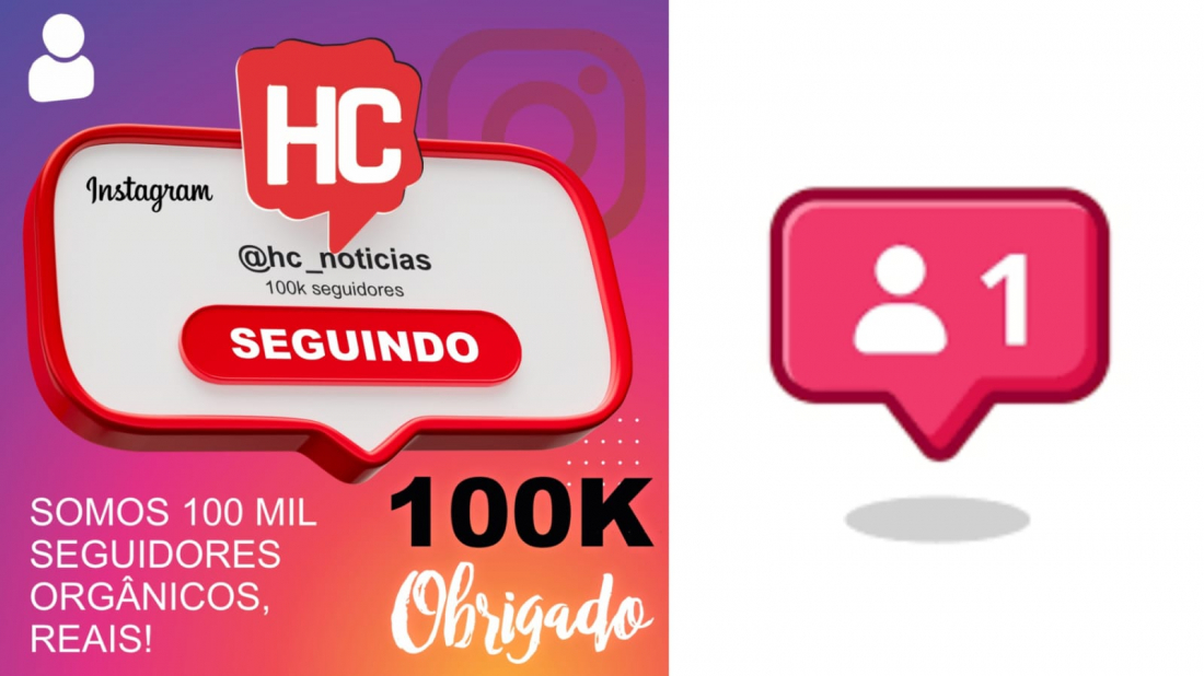 HC Notícias alcança a marca de 100 mil seguidores no Instagram
