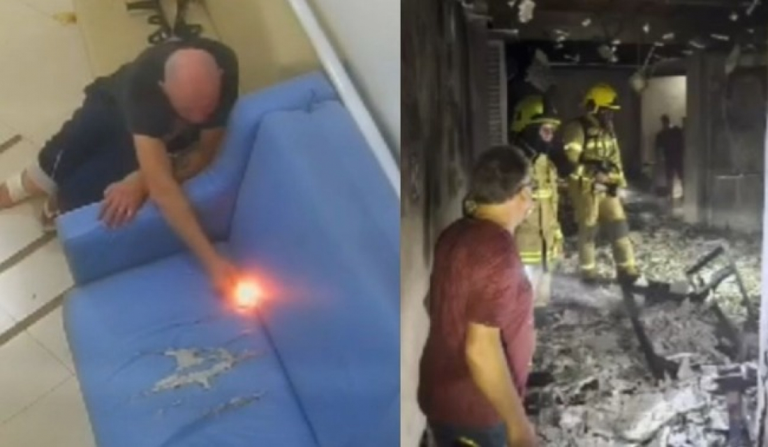 Paciente ateia fogo em sofá e gera pânico em hospital no RS