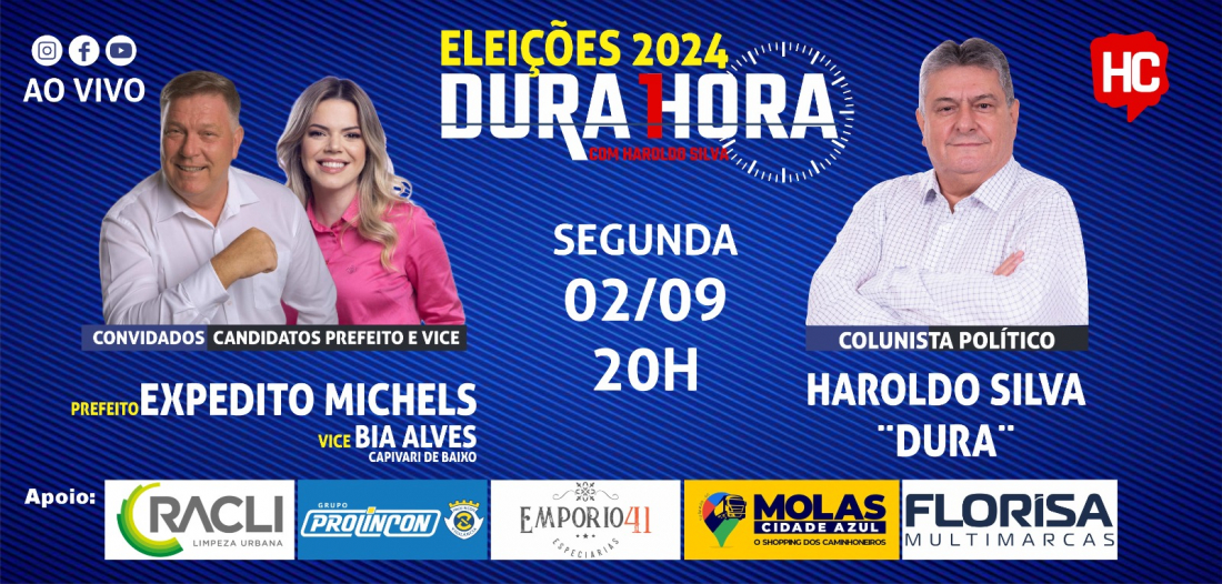 Candidatos em Capivari, Expedito Michels e Bia Alves são os convidados do Podcast Dura 1 Hora desta segunda-feira (2)