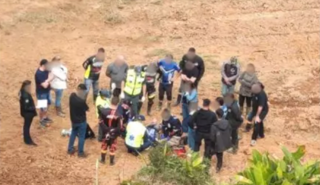 Homem sofre queda de quadriciclo e é levado de helicóptero ao hospital em Tubarão