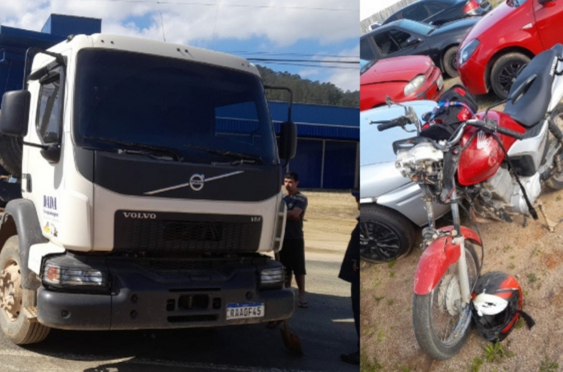 Motoqueiro morre após colidir com caminhão na SC-370 em Braço do Norte