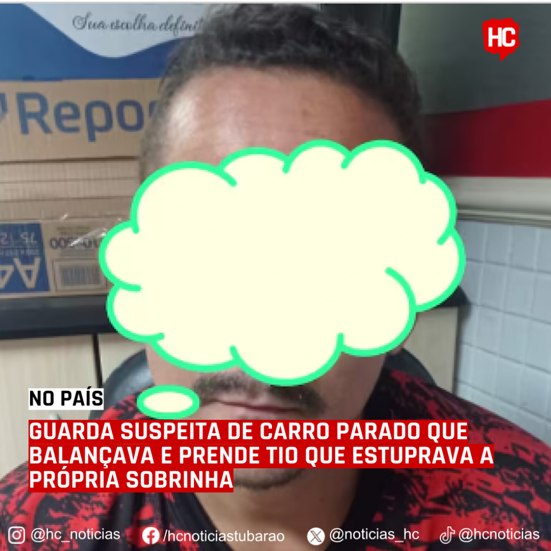 Guarda suspeita de carro parado que balançava e prende tio que estuprava a própria sobrinha