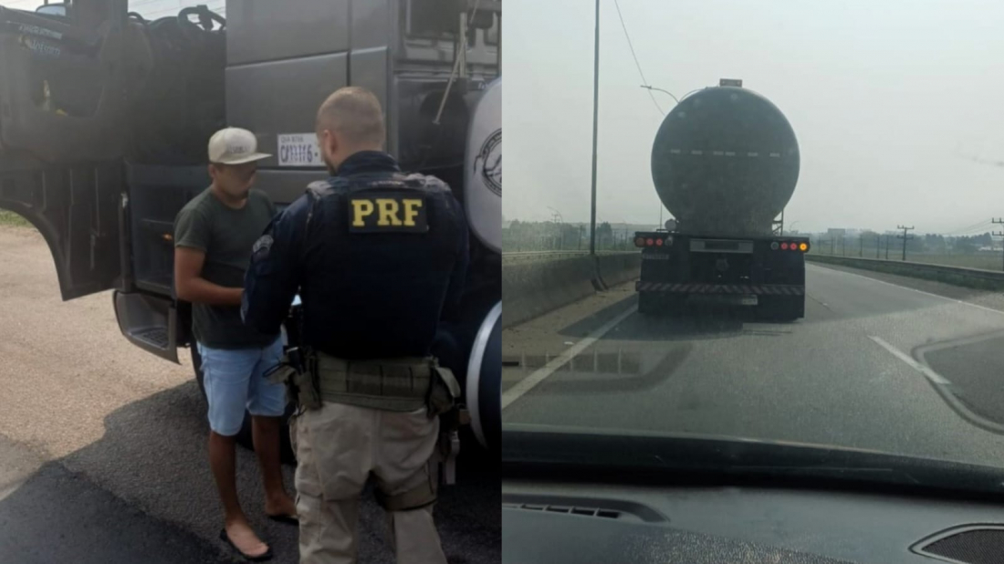 PRF flagra caminhão a mais de 130 km/h em curva da BR-101 em Laguna