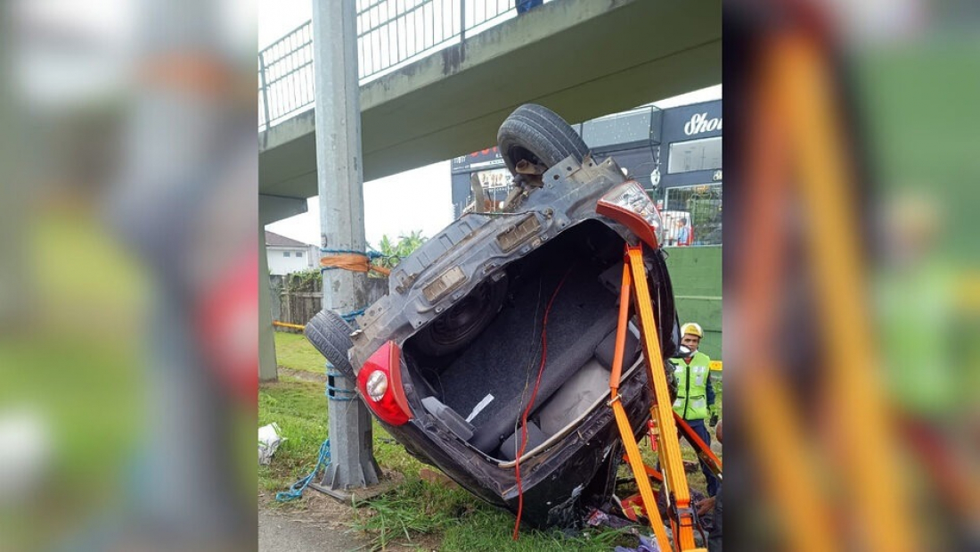 SC: motorista perde controle e capota carro na BR-101