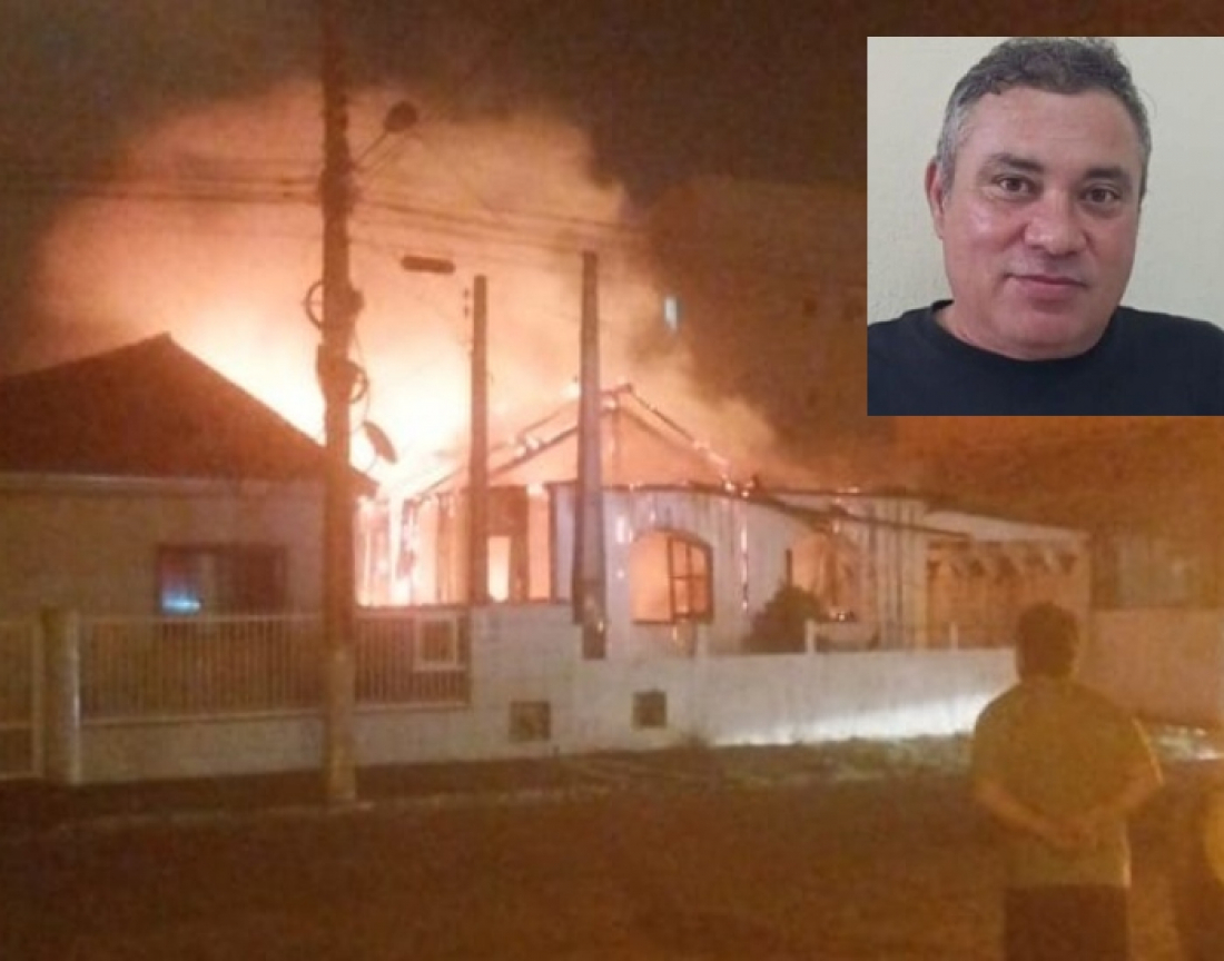 Professor é encontrado carbonizado após casa pegar fogo no Sul de SC