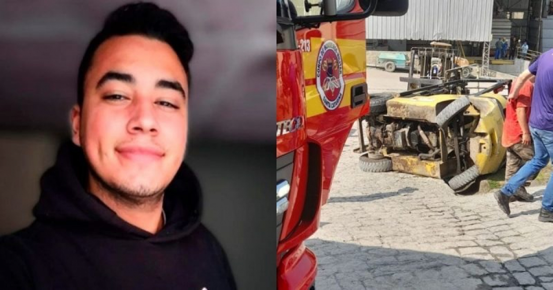SC: jovem morre após ficar preso embaixo de empilhadeira