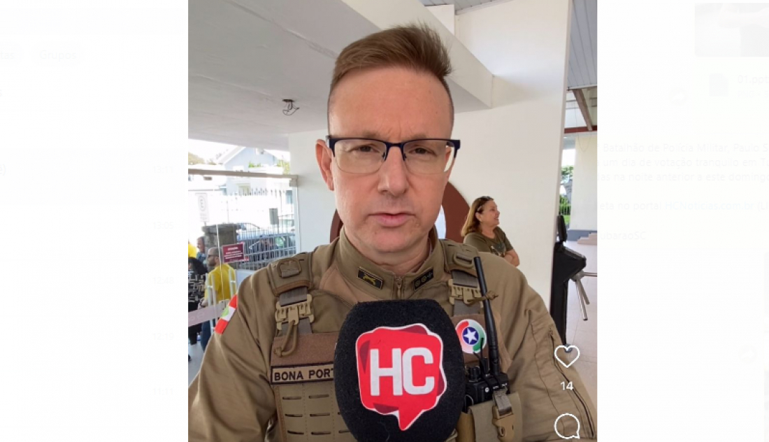 (Vídeo) Comandante do 5º Batalhão da PM, Paulo de Bona Portão, faz recomendações para domingo de eleições