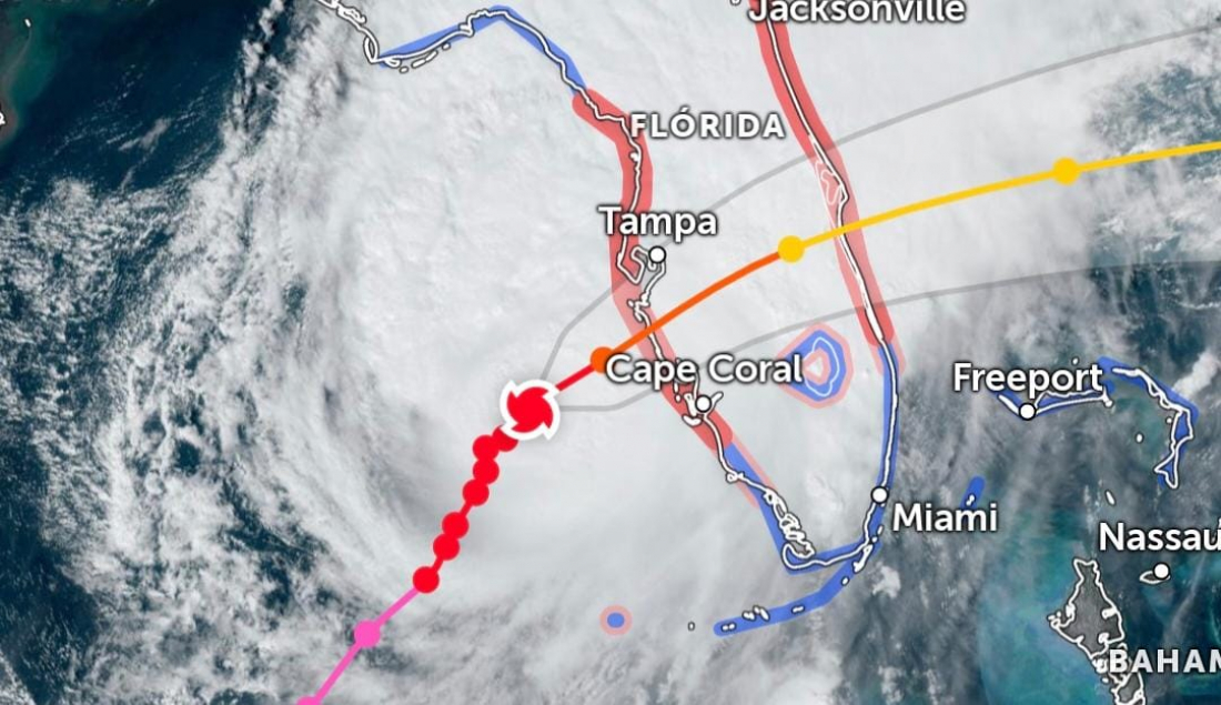 Furacão Milton chega à Flórida na noite desta quarta (9) 