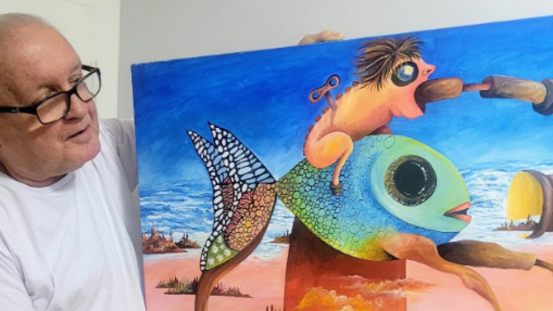 (Vídeo) Entrevista: J. B. Guedes fala com Portal HC sobre exposição surrealista no Centro de Tubarão