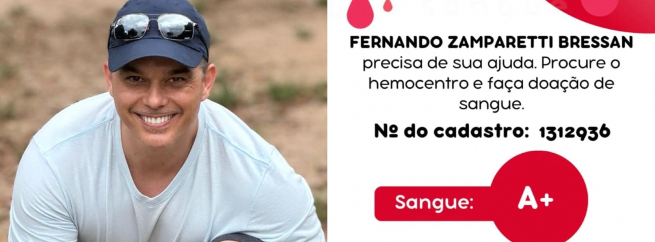 Campanha de doação de sangue para Fernando Zamparetti mobiliza Tubarão e região