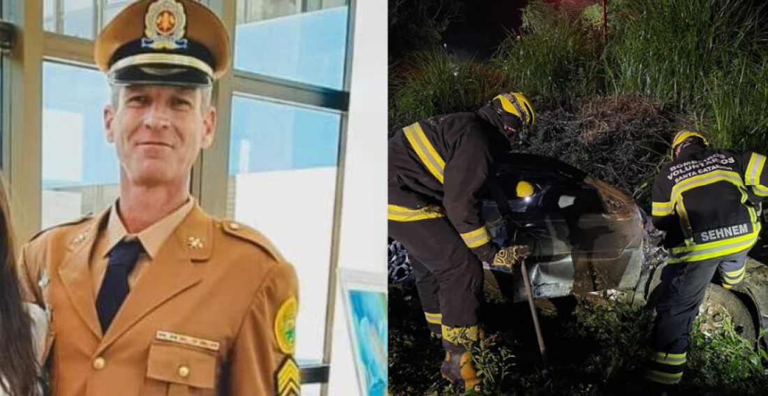Bombeiro morre ao perder controle de carro em rodovia de SC