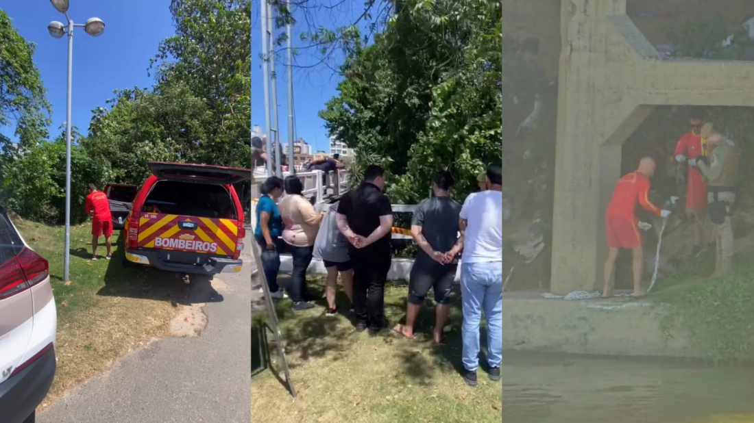 Corpo de mulher é retirado do Rio Tubarão na tarde desta quinta-feira (31)