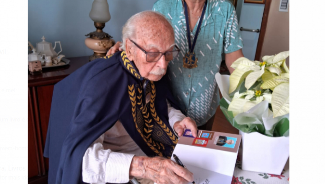 Lindomar Tournier, de 102 Anos, se tornará o escritor mais idoso a publicar um livro