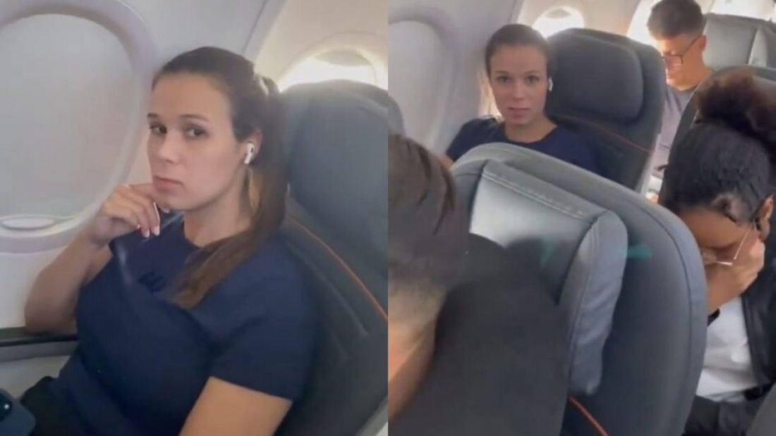 (Vídeo) Mãe faz confusão em avião e critica passageira por não trocar assento com filho
