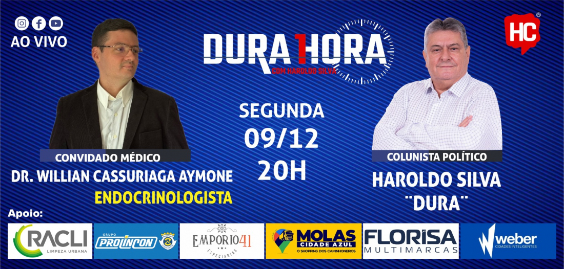 Dr. Willian Cassuriaga é o convidado do Podcast Dura 1 Hora nesta segunda-feira (9)