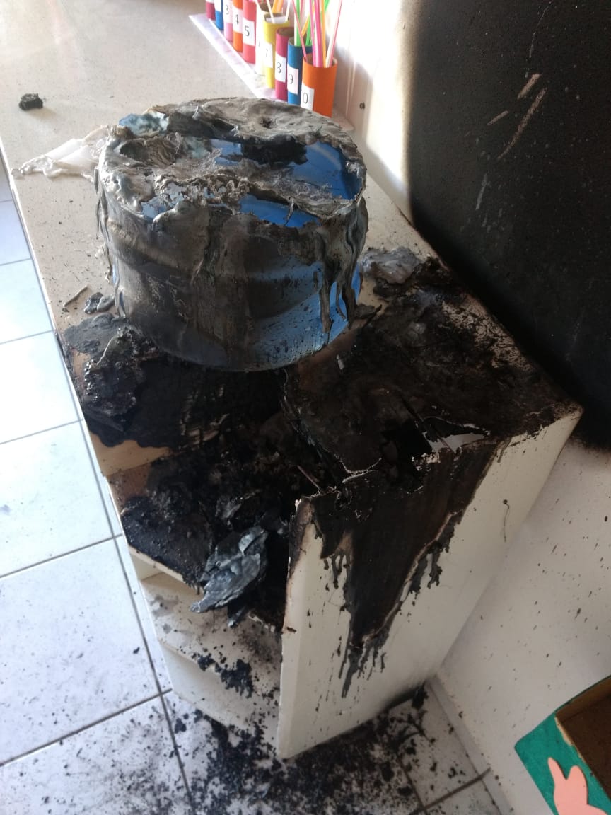 Ventilador causa princípio de incêndio em escola de Cocal do Sul