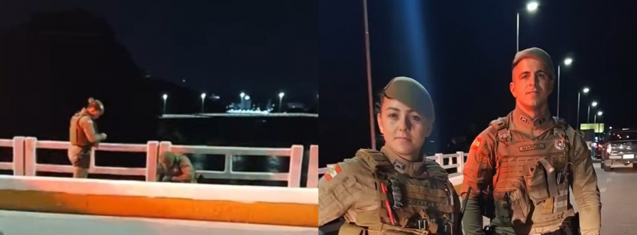 PM’s salvam homem em ponte de Tubarão na noite de quinta-feira (12)