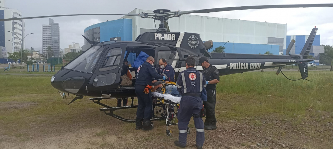 Trabalhador é levado de helicóptero ao hospital de Tubarão após sofrer crise convulsiva