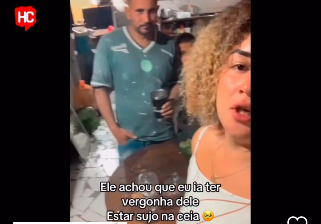 Mulher grava vídeo de marido sujo na ceia de Natal e viraliza: ‘Não tenho vergonha, tenho orgulho’; assista