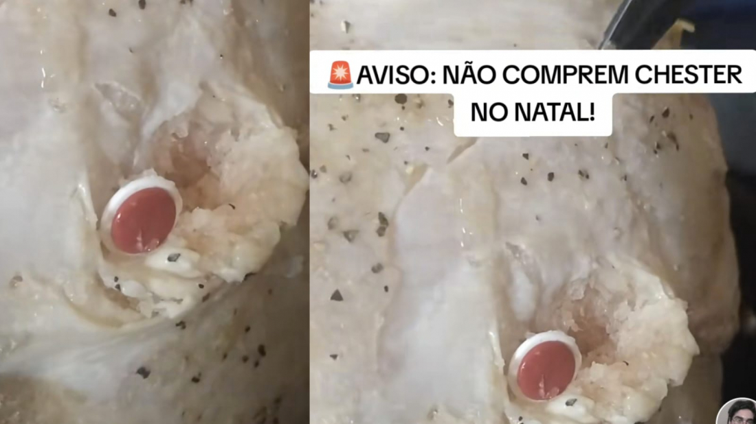 É falso que pino em ave temperada seja dispositivo antifurto; é um termômetro