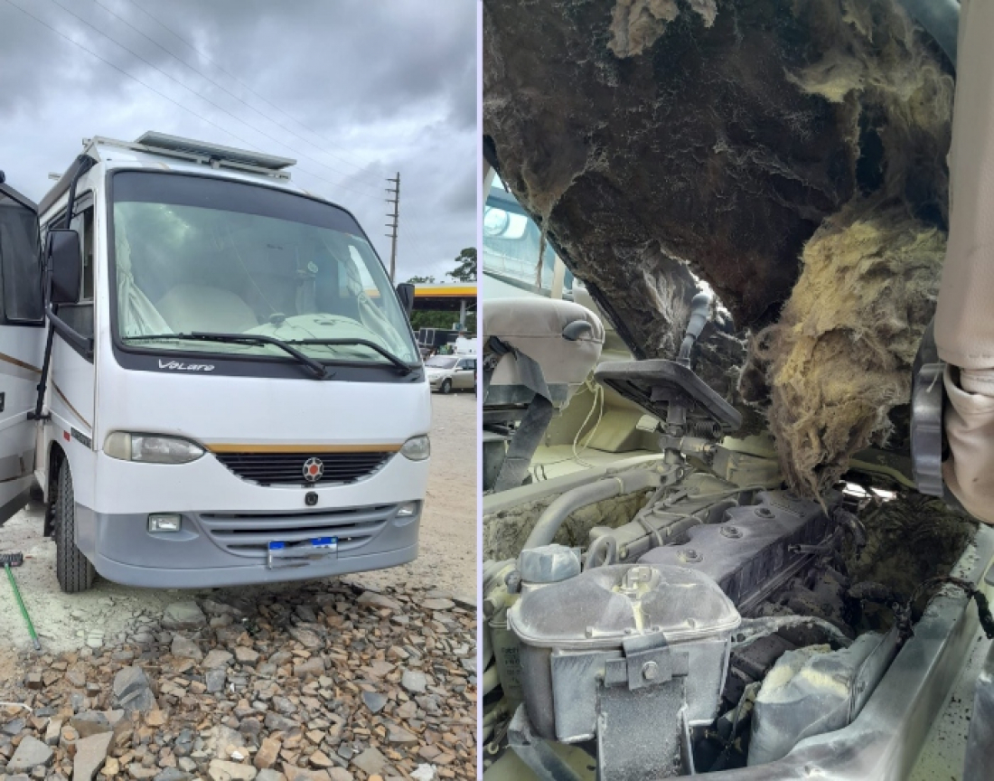 Jaguaruna: veículo estacionado em posto de combustíveis pega fogo