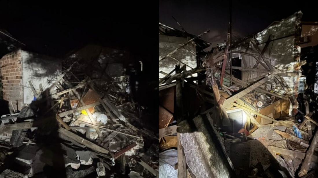 Explosão de gás de cozinha destrói casa e deixa idoso ferido em Criciúma