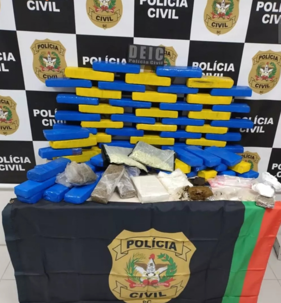 Crime em família: mãe e filho são presos com mais de 44 kg de drogas em SC