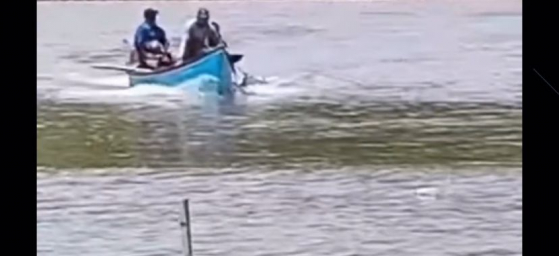 (Vídeo) Pescadores resgatam homem de caiaque que virou na região dos Molhes da Barra, em Laguna