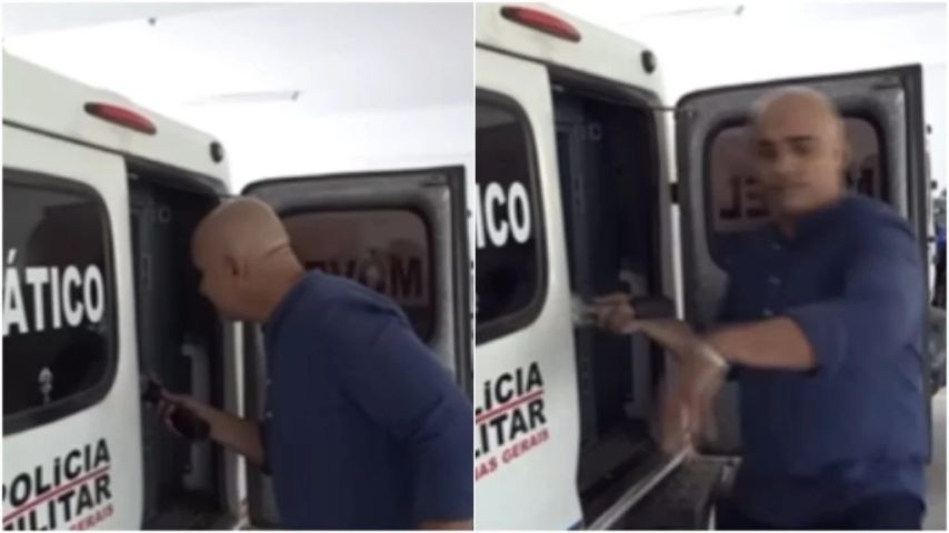 Durante entrevista, preso solta pum na cara de repórter do SBT