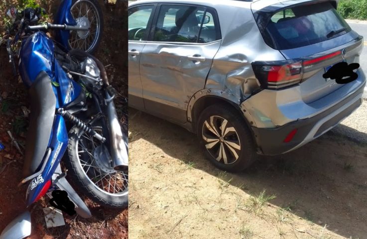 Motociclista fica ferido em colisão com carro na SC-437, em Imaruí